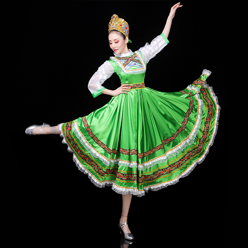 【俄罗斯族】俄罗斯民族舞蹈服装成人欧洲宫廷服公主女仆装表演服开.